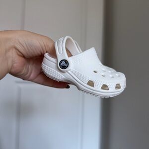 CROCS White Classic Slip On Sandals Slingback Strap Size 2/3C Baby Unisex
